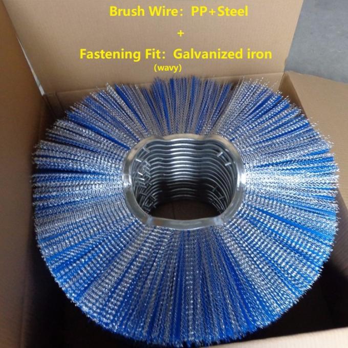 Galvanized Base Iron Road Sweeper Brush , Replacement Brushes For Road Sweepers