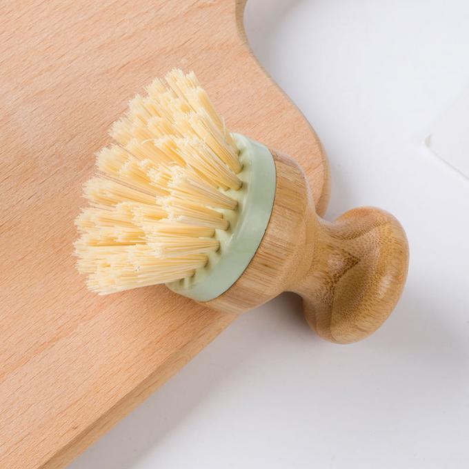 Natural Bamboo Housekeeping Brushes For Pot Sink Kitchen Cleaning Scrubber