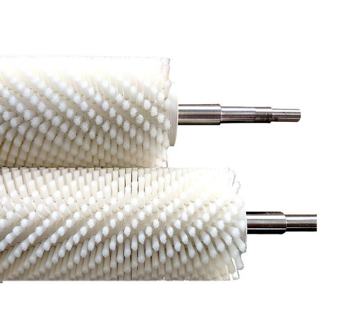 PP Bristle Conveyor Brush Roller With Stainless Steel Or Galvanized Shaft