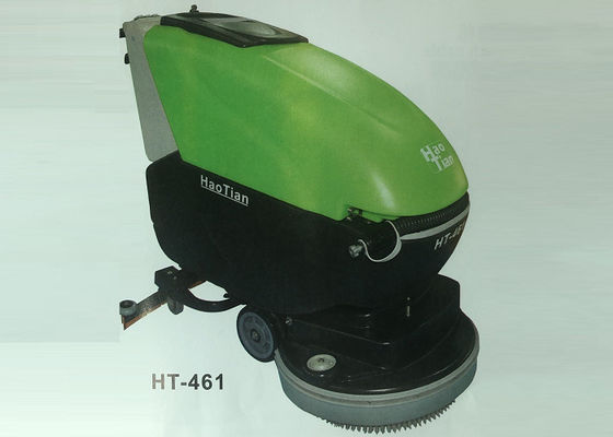 Hands Push Type Warehouse Floor Sweeper Scrubber Double Brush 400w Power