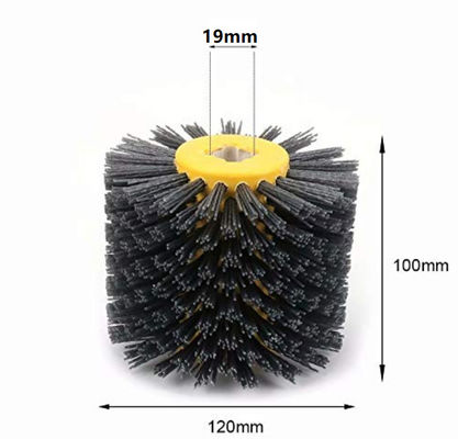 5 Inch 120# Abrasive Wire Drawing Wheel Drum Burnishing Brush For Wooden Polishing