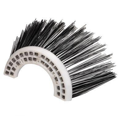 Hard Wearing Steel Wire Brush Sweeping Brush With White Plastic Broom Head For Road Sweeper