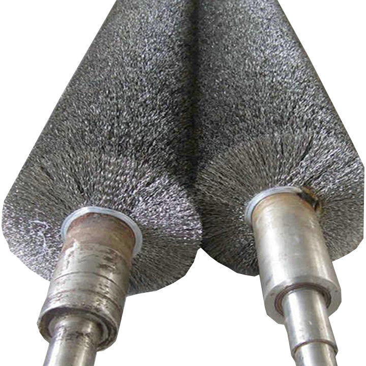 304 Steel Shaft Spiral Stainless Steel Brass Wire Grinding Brush Roller