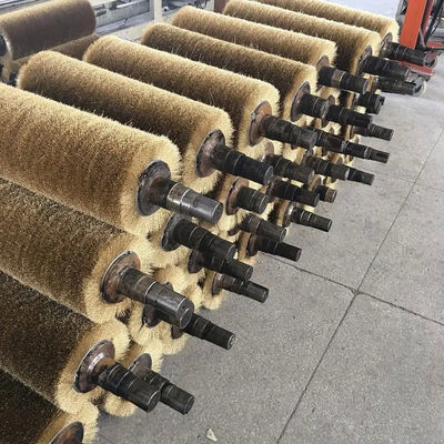 Spiral Brass Wire Polishing Cylinder Brush Roller For Machine