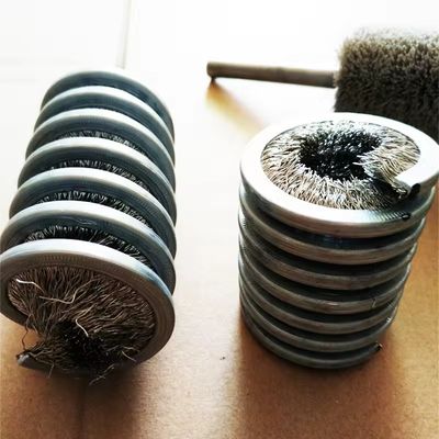 Brass Coated Steel Spiral Strip Brush For Wire Cleaning Surface Treatment