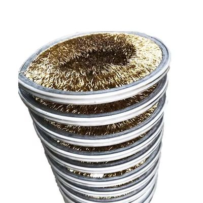 Brass Coated Steel Spiral Strip Brush For Wire Cleaning Surface Treatment