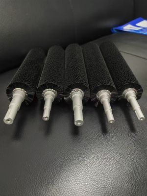 Aluminum Base Cylinder Shaft Black Nylon Roller Brush For Cleaning