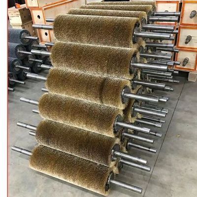 Spiral Winding Brass Wire and 304 Stainless Steel Wire Industrial Roller Brush for Polishing