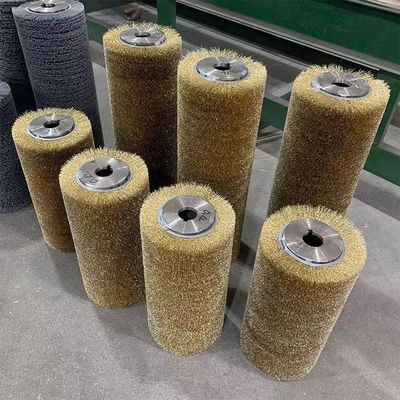 Spiral Winding Brass Wire and 304 Stainless Steel Wire Industrial Roller Brush for Polishing