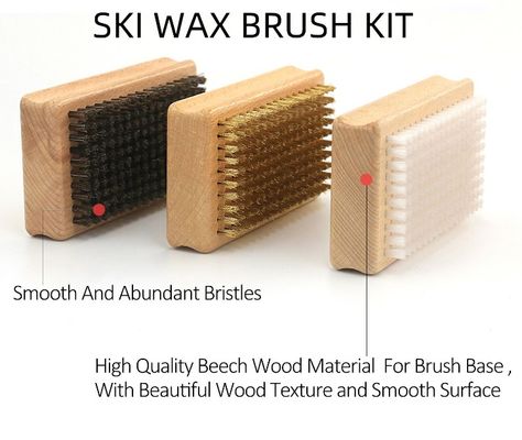 Ski Snowboard Waxing Brush Speed Kits Nylon / Brass / Horsehair 3 Packs