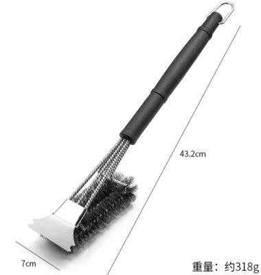304 Stainless steel Cleaning Brush with Scraper BBQ Brush Oven and Grill Net Cleaning Tools