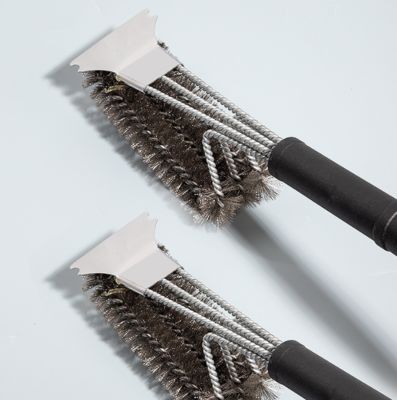 304 Stainless steel Cleaning Brush with Scraper BBQ Brush Oven and Grill Net Cleaning Tools