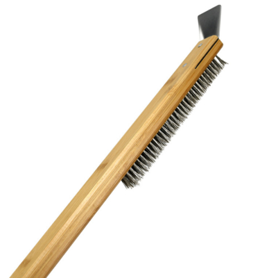 Extended Wooden Handle Pizza Brush, Pizza Cleaning Brush, Wooden Baking Utensils