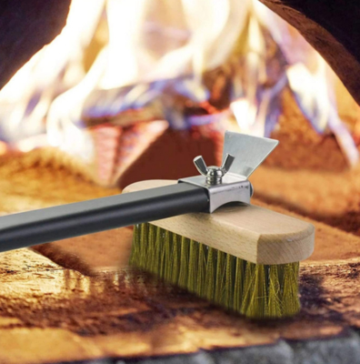 Oven Copper Wire Brush, Strong Aluminum Handle Cleaning Brush, Pizza Oven Brush