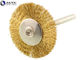 3*22 T Shape Crimped Wire Wheel Brush Brass End Brushes Steel Wire Custom Size