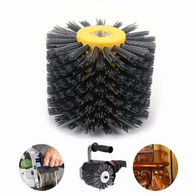 5 Inch 120# Abrasive Wire Drawing Wheel Drum Burnishing Brush For Wooden Polishing