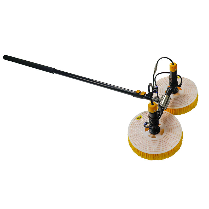 Solar Panel Cleaning Kit, Automatic Rotary Cleaning Brush, Dual Head Solar Panel / Roof Water Brush, Window Cleaner, Special Roof Water Brush With Adjustable Extension Rod,Dual-purpose-3.5M - View #2
