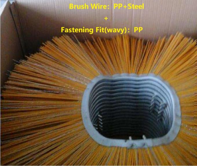 Galvanized Base Iron Road Sweeper Brush , Replacement Brushes For Road Sweepers