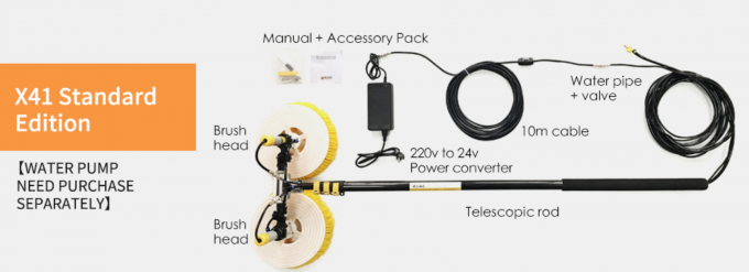 Double Head Automatic Solar Panel Cleaning Brush And Pole Kit Solar ...