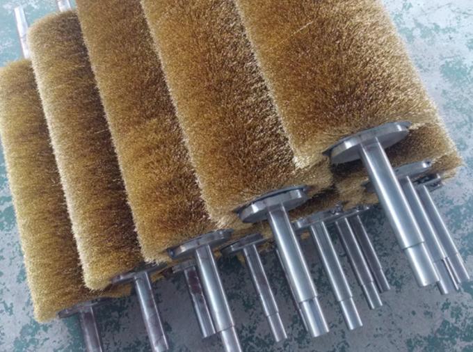 Pure Copper Or Brass Copper Plated Steel Wire Cylinder Roller Brush For Polishing Steel Plate